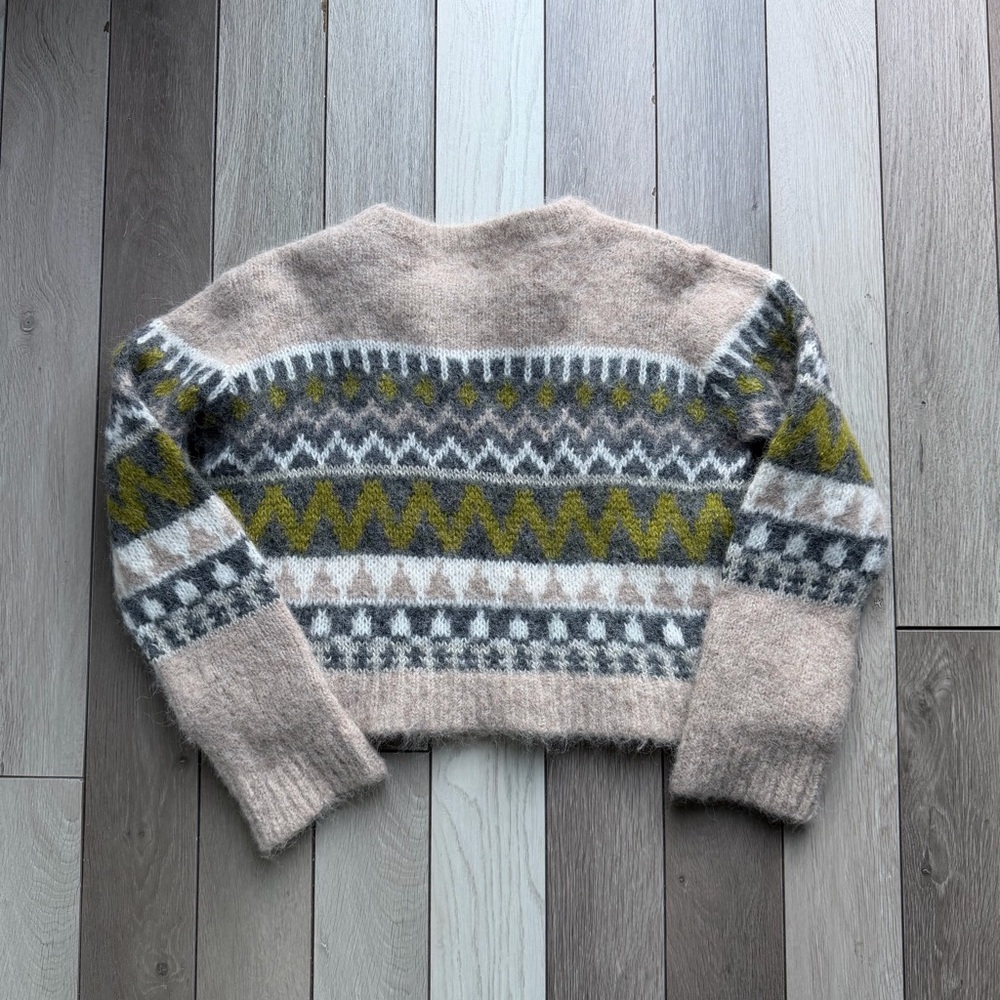 Velvet by Graham & Spencer Alpaca Blend Sweater Fair Isle Size M Cozy - Picture 3 of 5